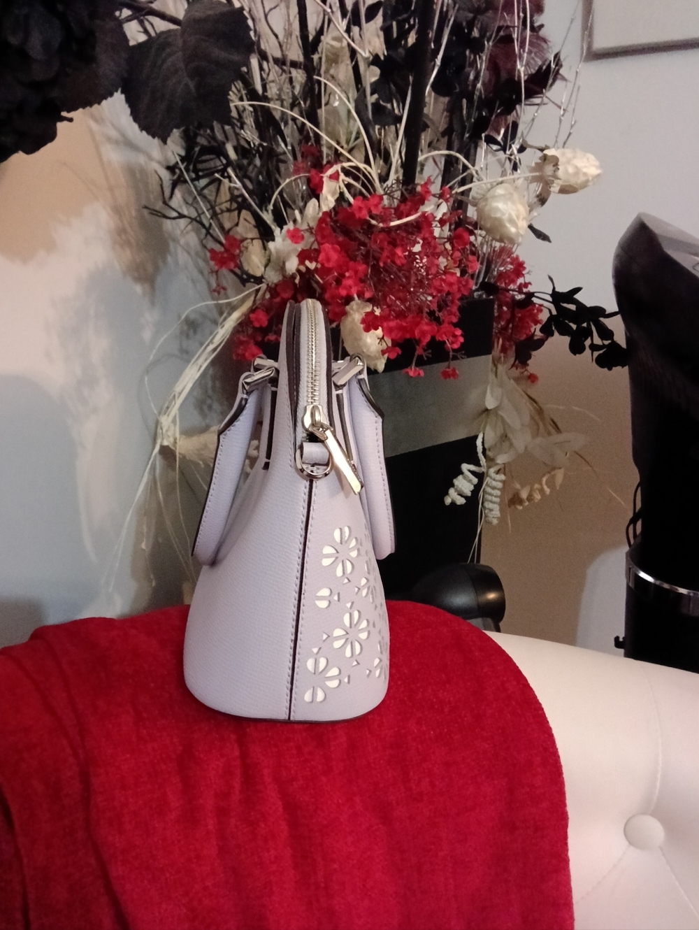 kate spade NY Sylvia dome floral perforated Dome/Satchel - Picture 4 of 14